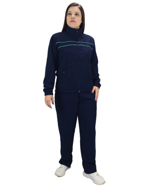 Conjunto Agasalho Feminino Tactel com Elastano Butu Biru Azul Marinho